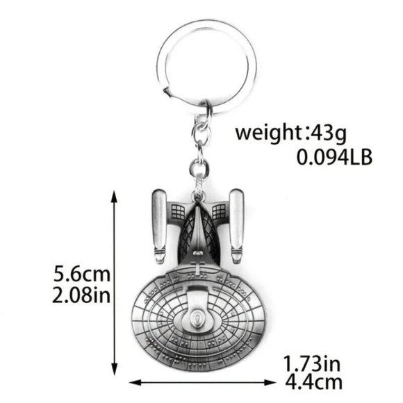 Star Trek Starship USS Enterprise NCC-1701-D Metal Alloy Keychain - Picture 9 of 10